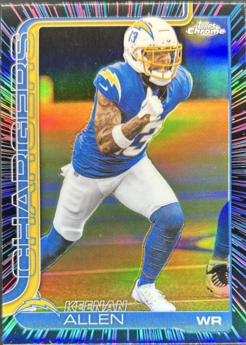2025 Topps Chrome Keenan Allen [Neon Pulse Refractor] #155 card