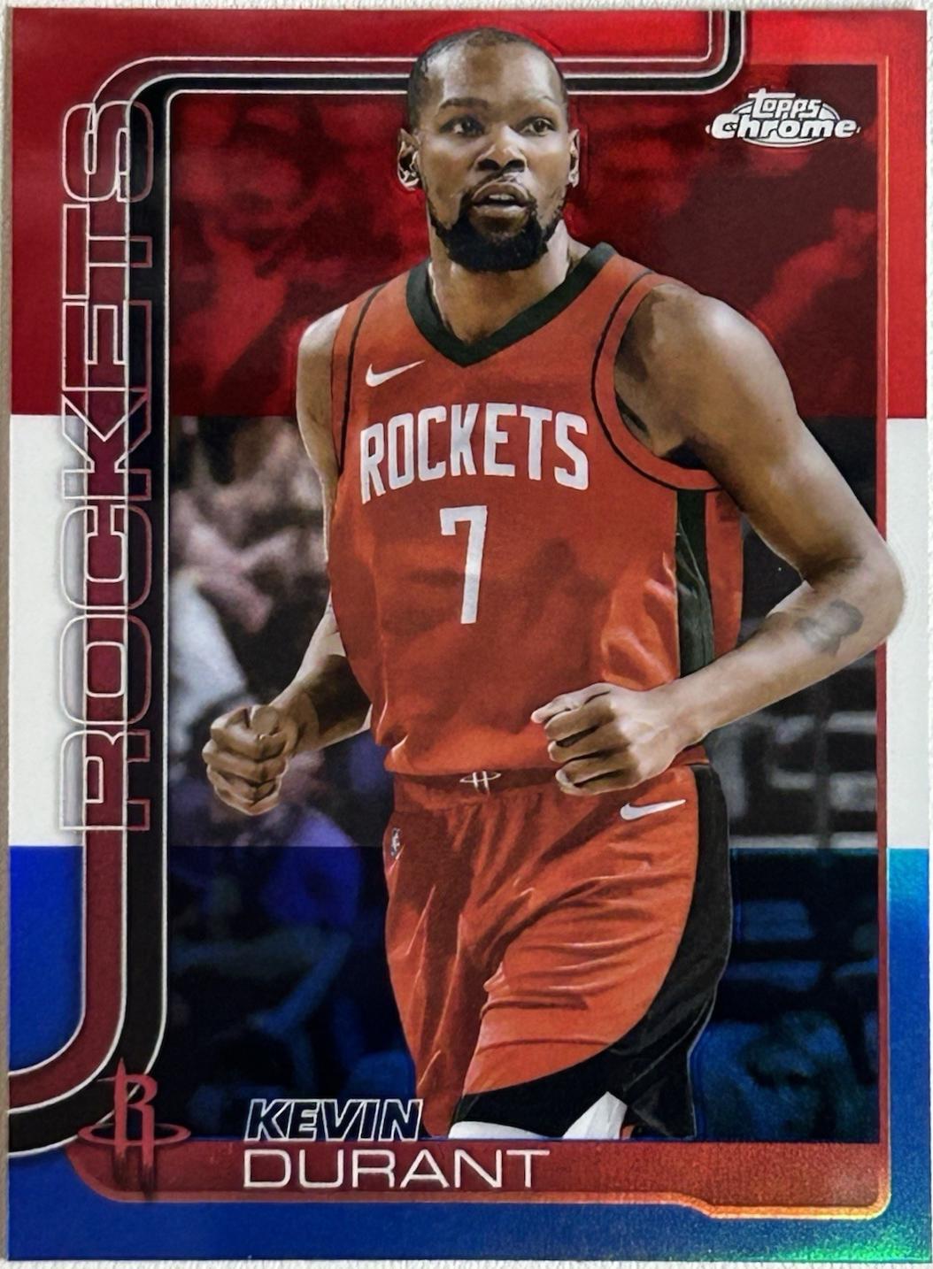 2025 Topps Chrome Kevin Durant [Red White Blue Refractor] #155 card