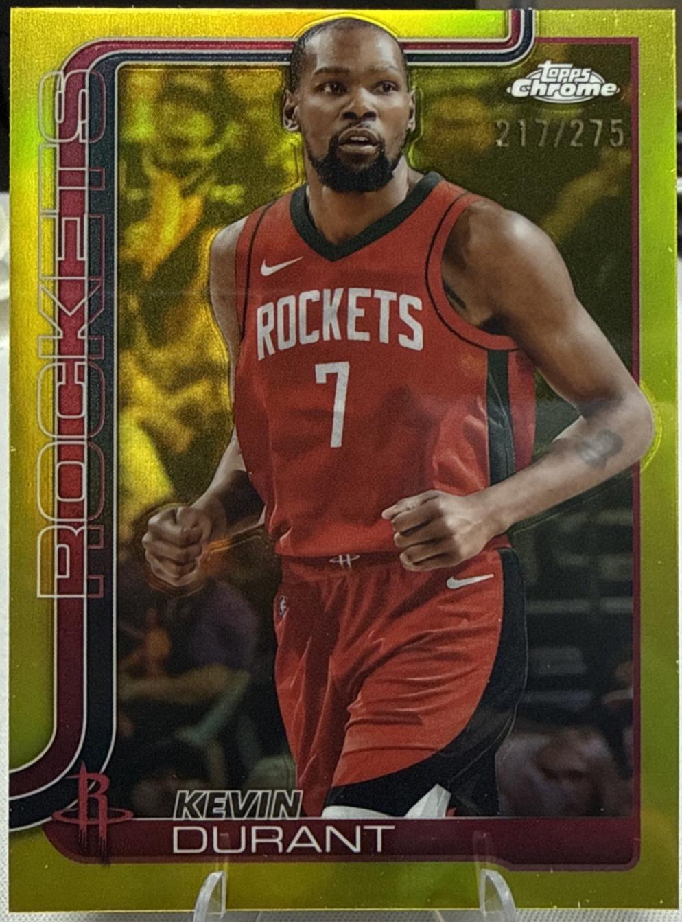 2025 Topps Chrome Kevin Durant [Yellow Refractor] #155 card