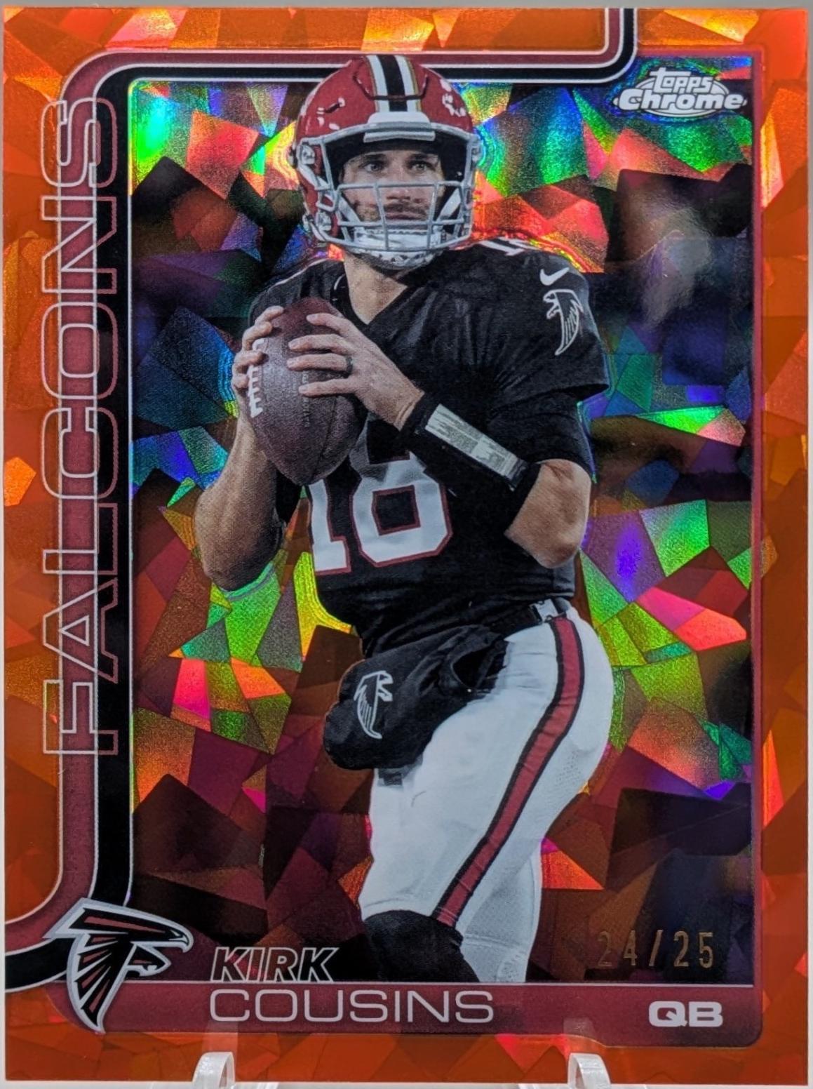 2025 Topps Chrome Kirk Cousins [Orange Lava Refractor] #13 card