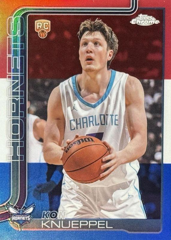 2025 Topps Chrome Kon Knueppel [Red White Blue Refractor] #254 card