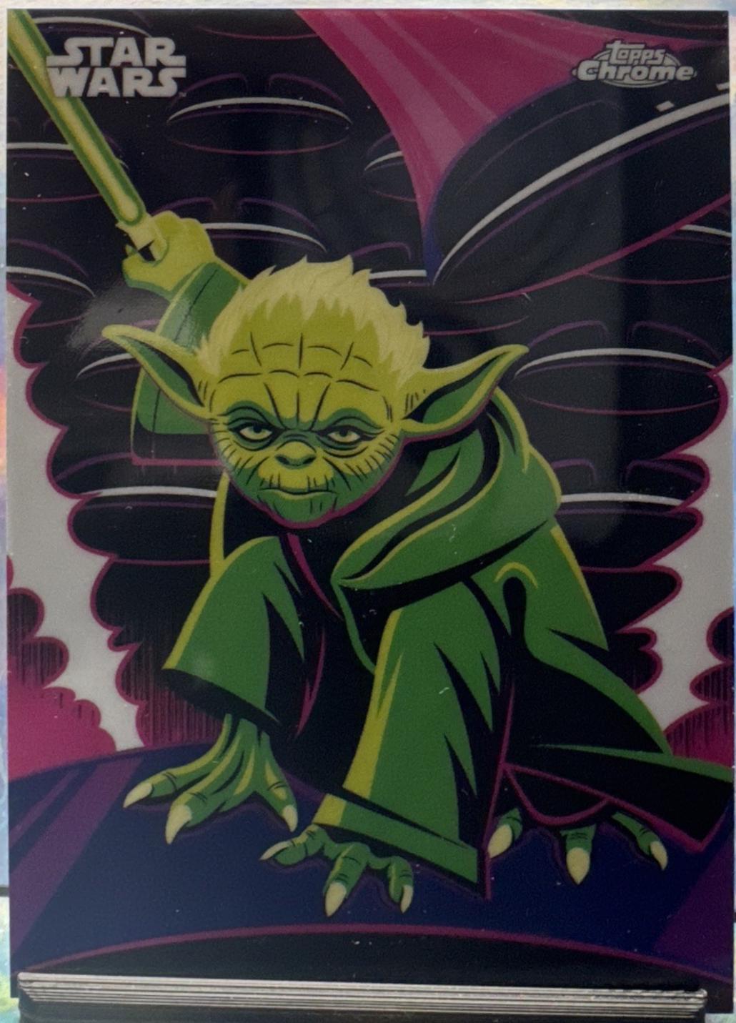 2025 Topps Chrome Kyber Light Yoda #KL-20 card