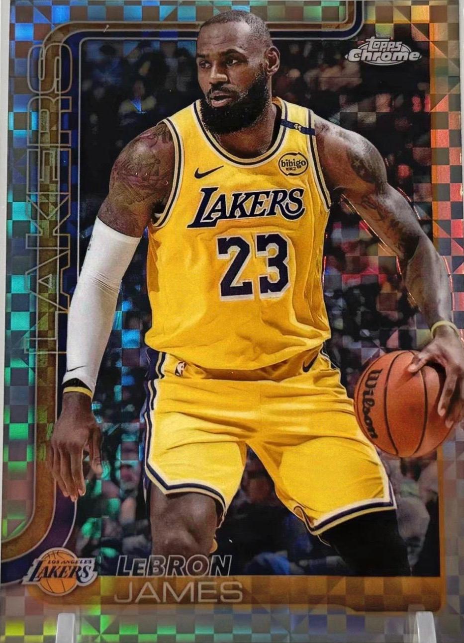 2025 Topps Chrome LeBron James [X-Fractor] #127 card