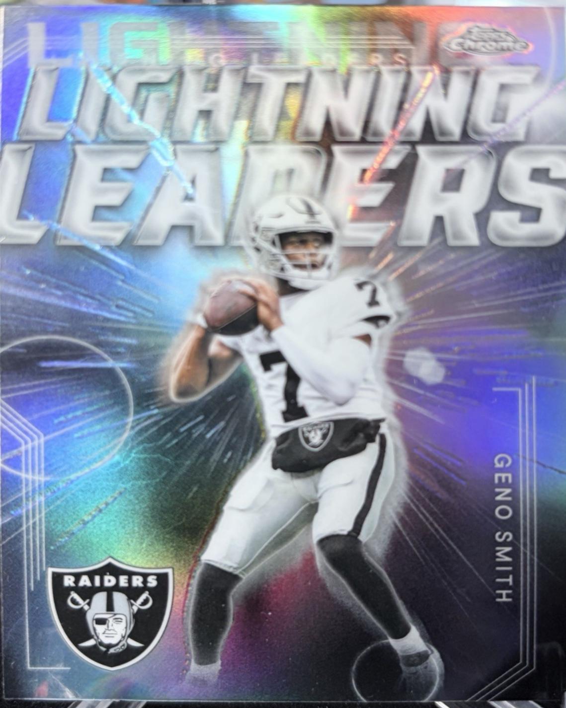 2025 Topps Chrome Lightning Leaders Geno Smith #LL-4 card
