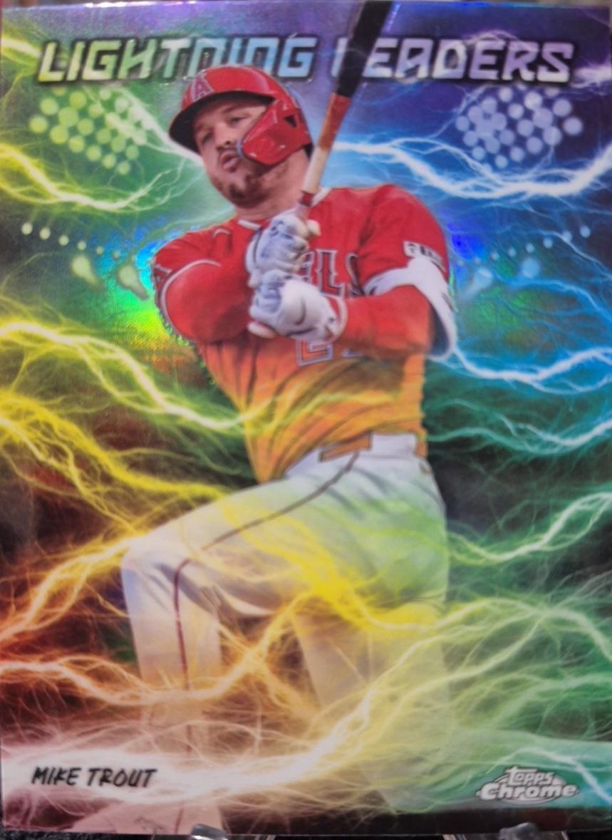 2025 Topps Chrome Lightning Leaders Mike Trout #LL-6 card