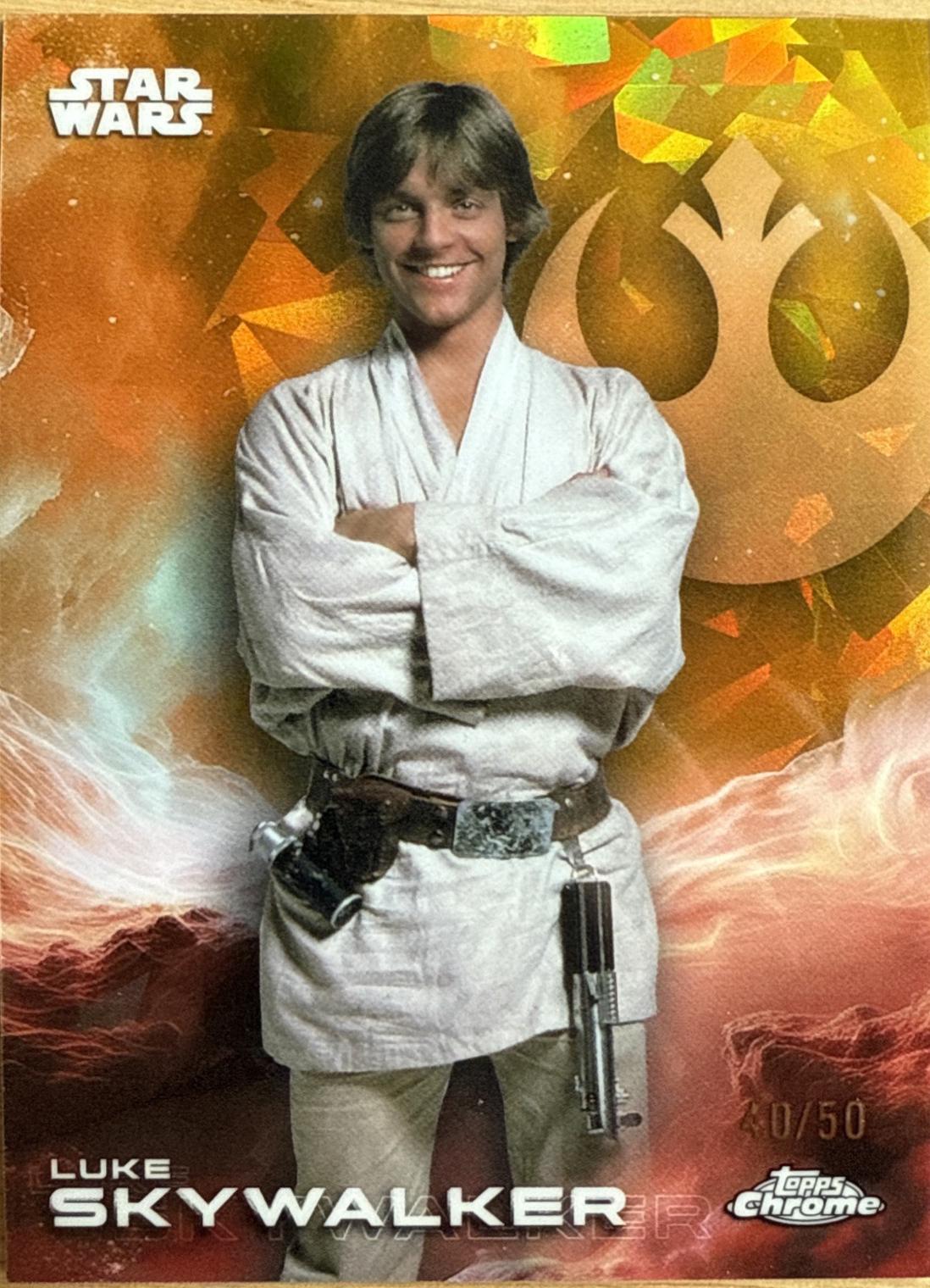 2025 Topps Chrome Luke Skywalker [Gold Sapphire] #83 card