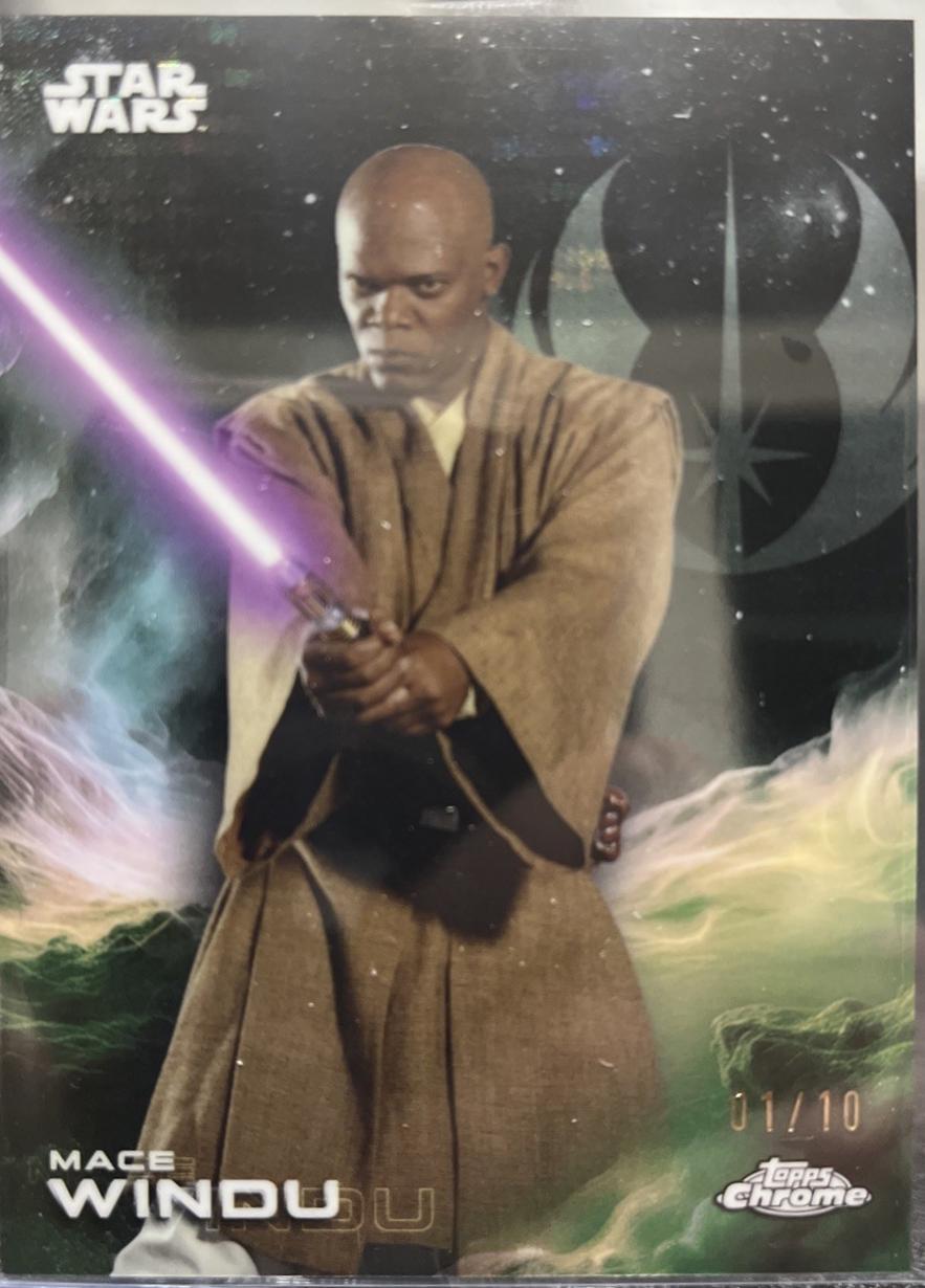 2025 Topps Chrome Mace Windu [Black Sapphire] #85 card