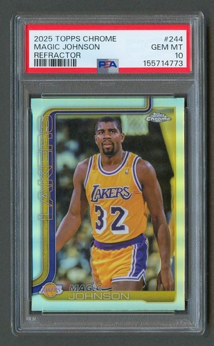 2025 Topps Chrome Magic Johnson [Refractor] #244 card