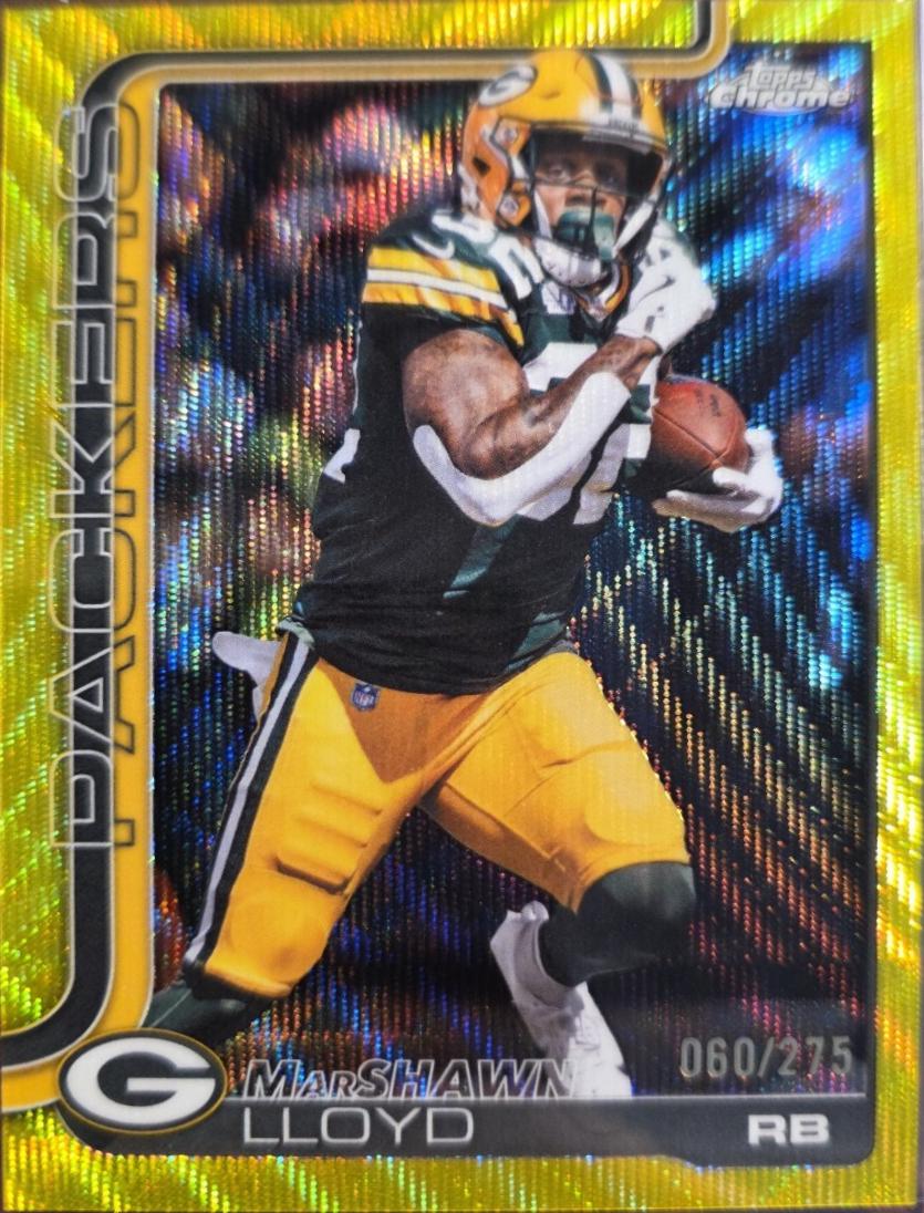 2025 Topps Chrome MarShawn Lloyd [Yellow Wave Refractor] #114 card