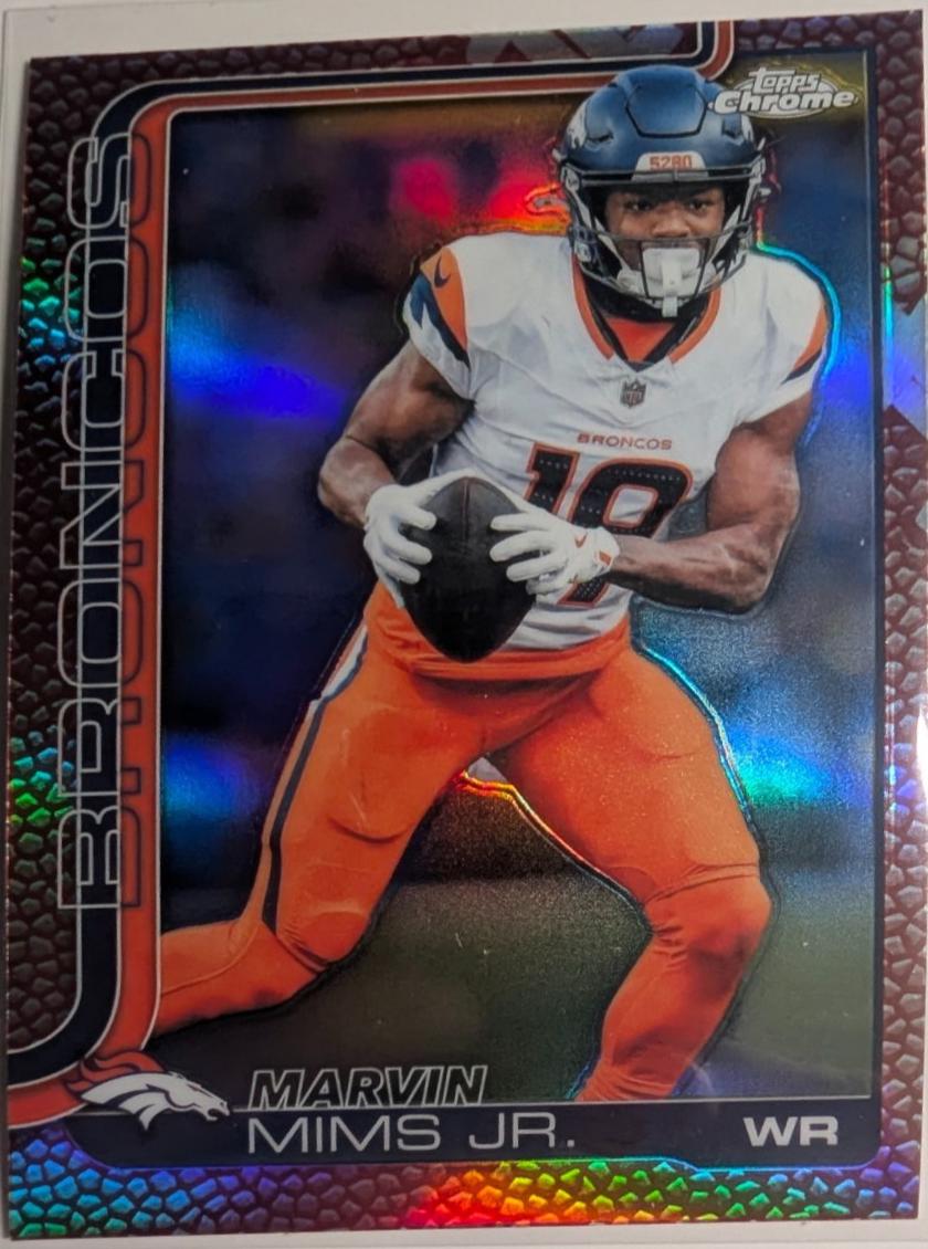 2025 Topps Chrome Marvin Mims Jr. [Leather] #87 card