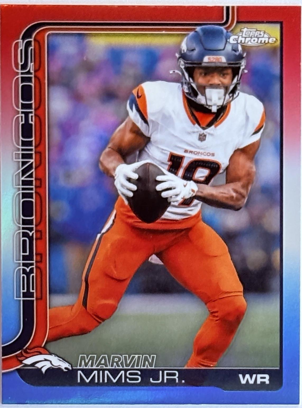 2025 Topps Chrome Marvin Mims Jr. [Red White Blue Refractor] #87 card