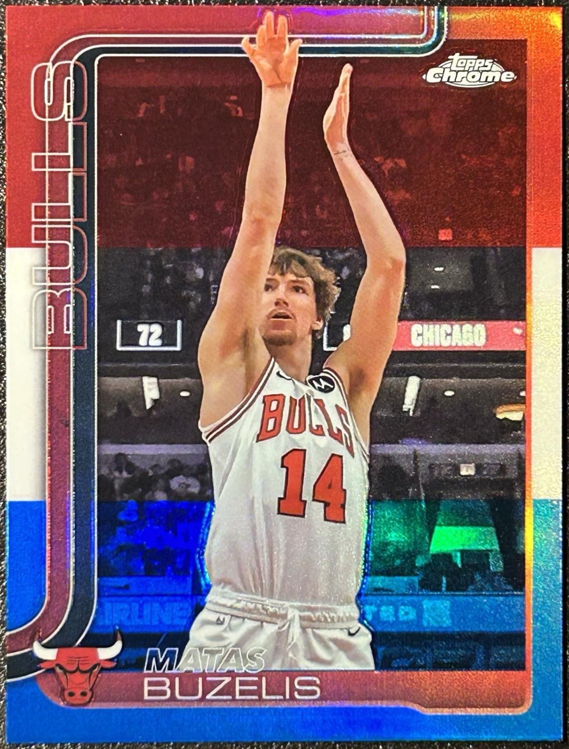 2025 Topps Chrome Matas Buzelis [Red White Blue Refractor] #231 card