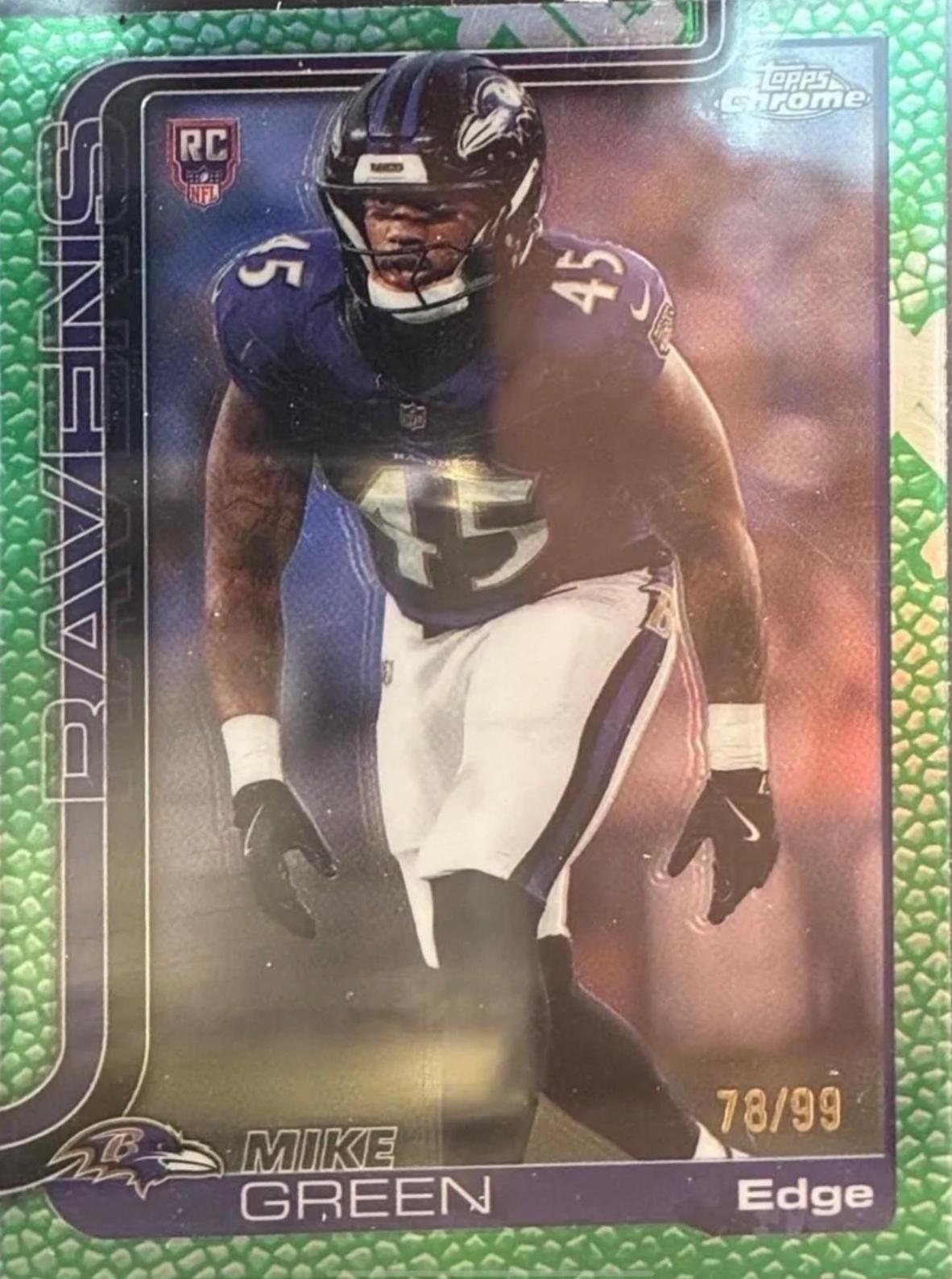 2025 Topps Chrome Mike Green [Leather Green] #376 card
