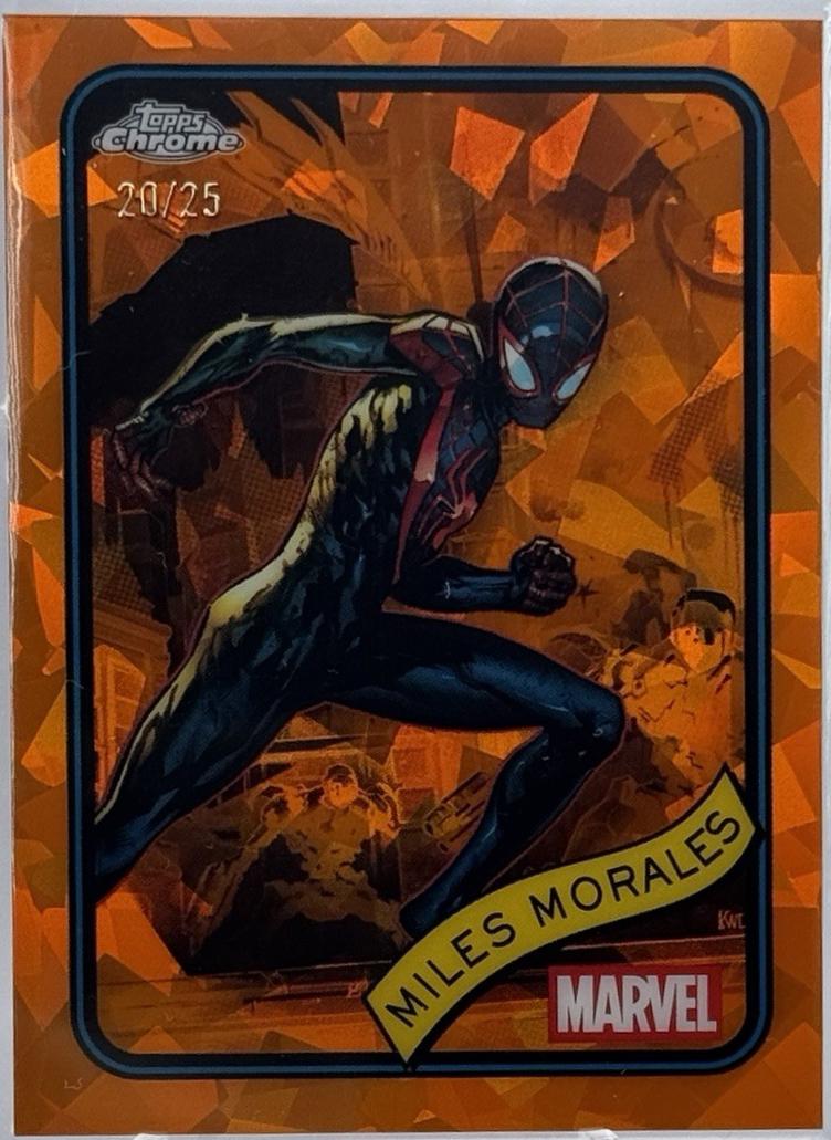 2025 Topps Chrome Miles Morales [Orange Sapphire] #176 card