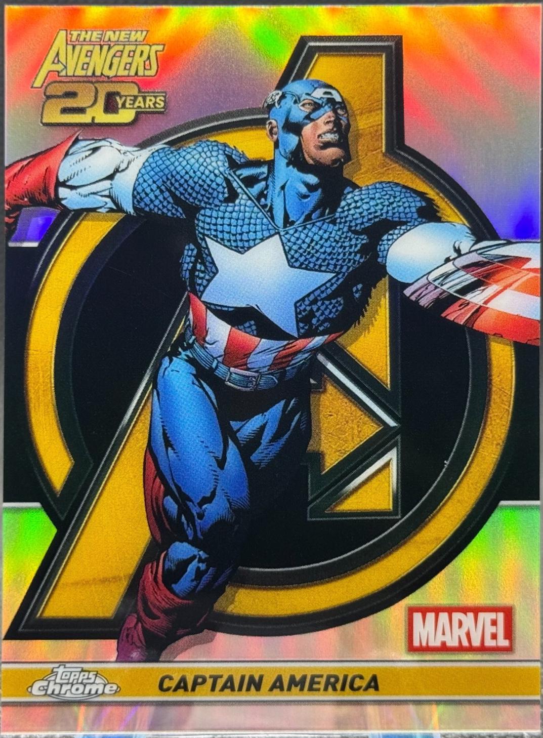 2025 Topps Chrome New Avengers 20th Anniversary Captain America #AV-6 card