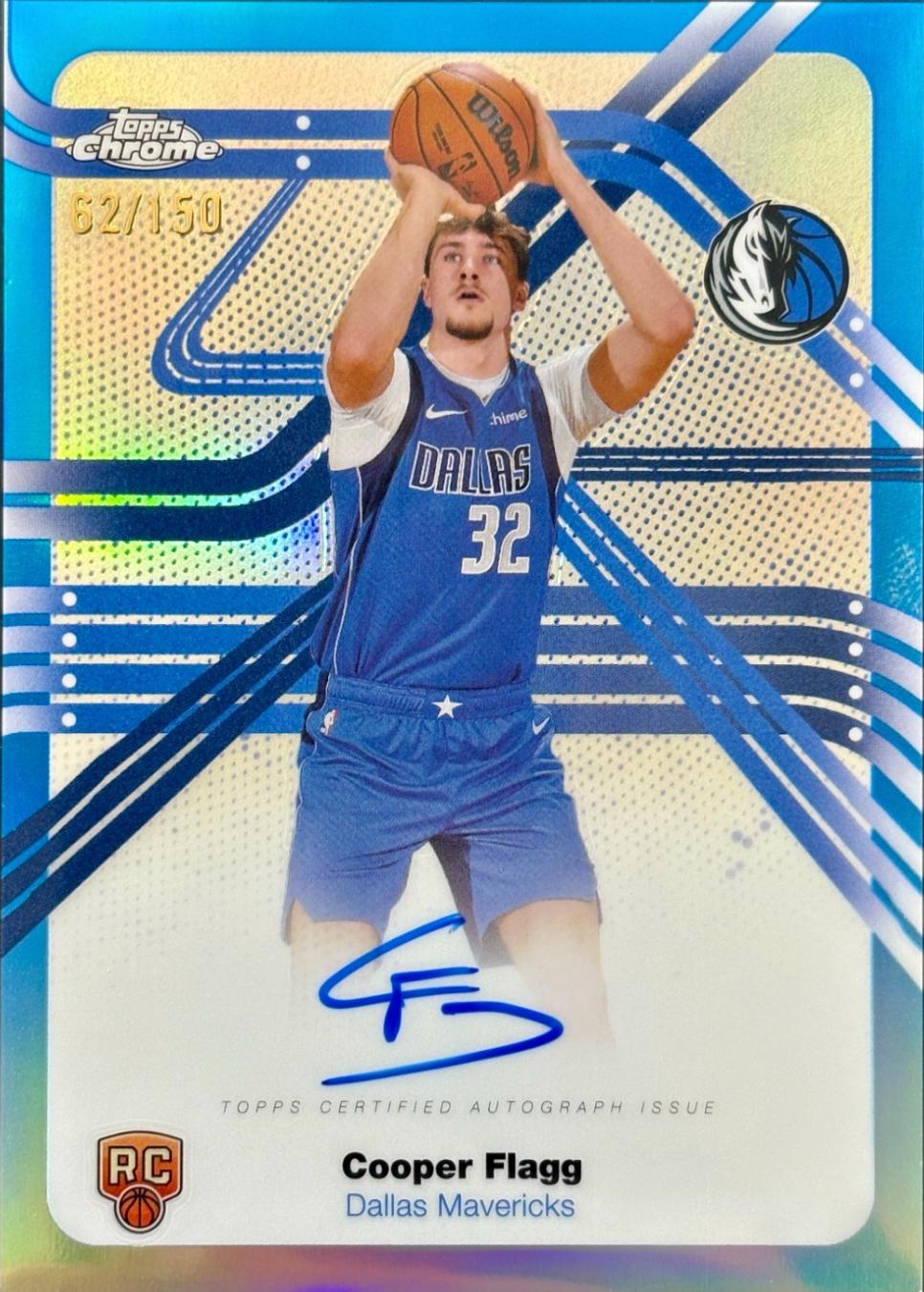 2025 Topps Chrome Next Stop Signature Cooper Flagg [Blue Refractor] #NS-CF card