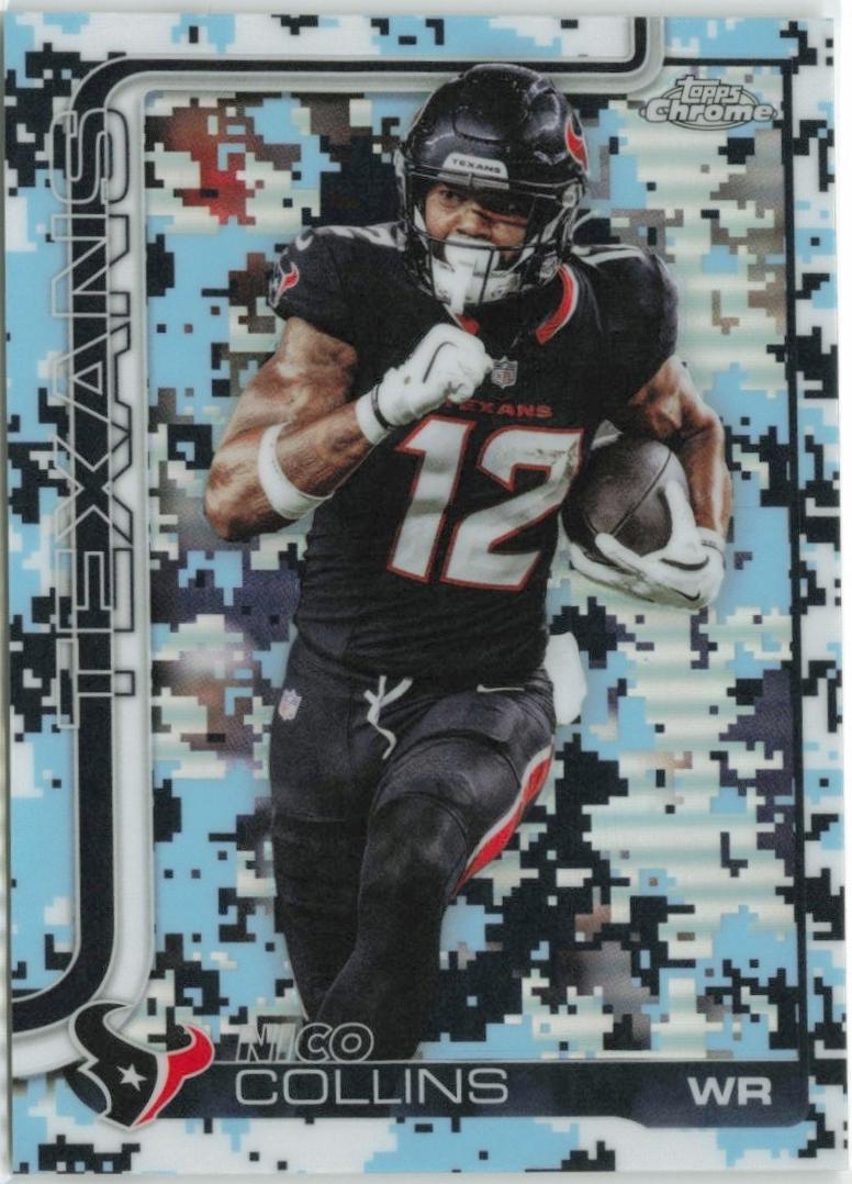 2025 Topps Chrome Nico Collins [Team Camo Variation] #115 card