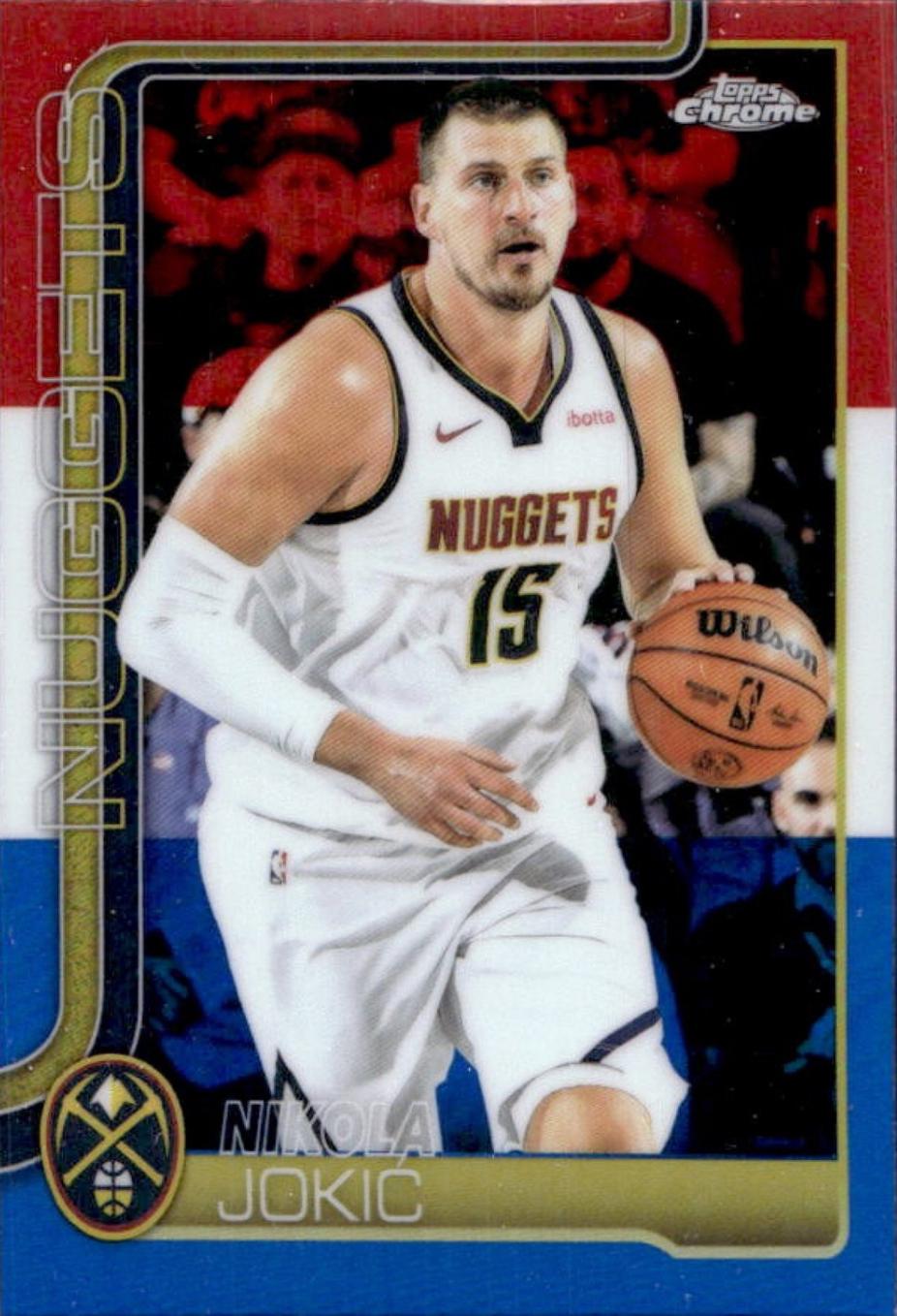 2025 Topps Chrome Nikola Jokic [Red White Blue Refractor] #25 card