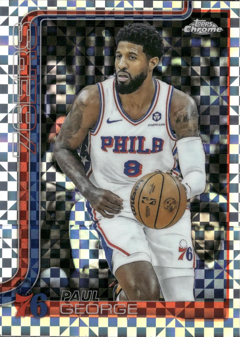 2025 Topps Chrome Paul George [X-Fractor] #171 card