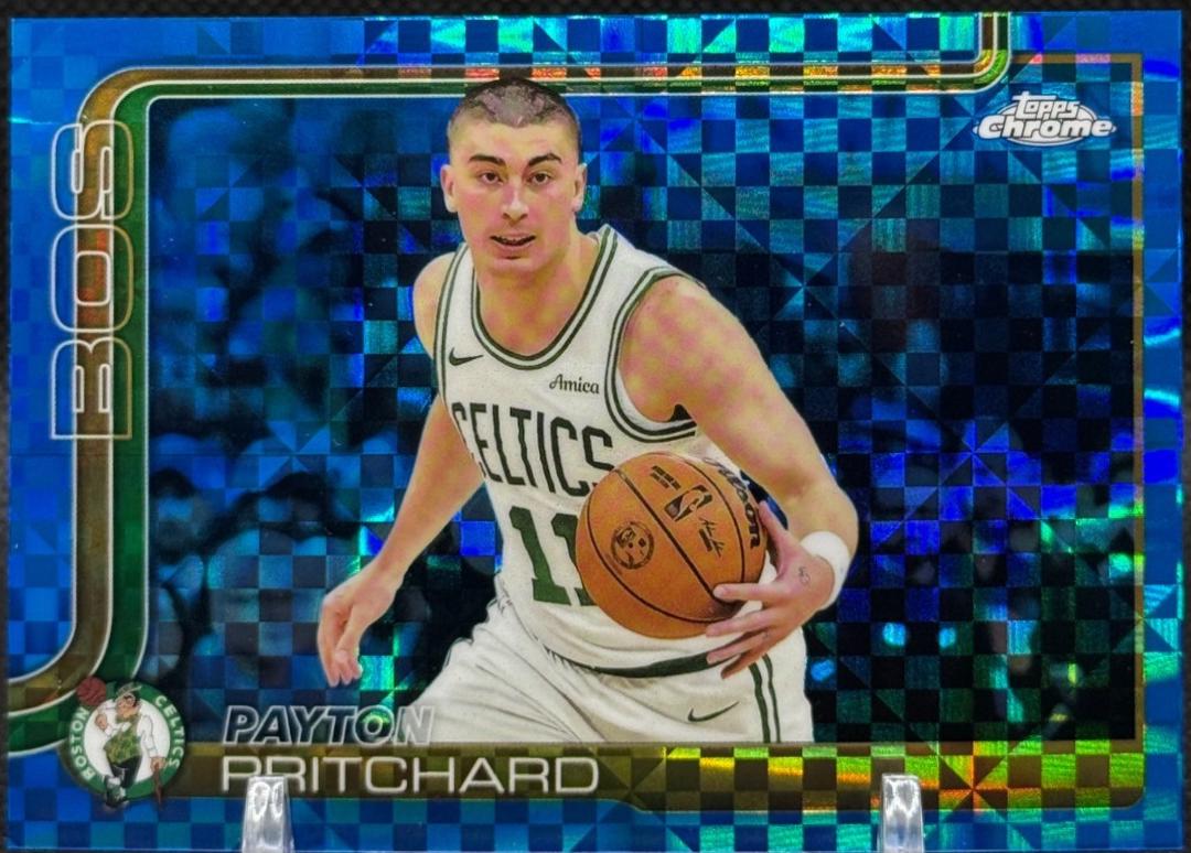 2025 Topps Chrome Payton Pritchard [Blue X-Fractor] #18 card