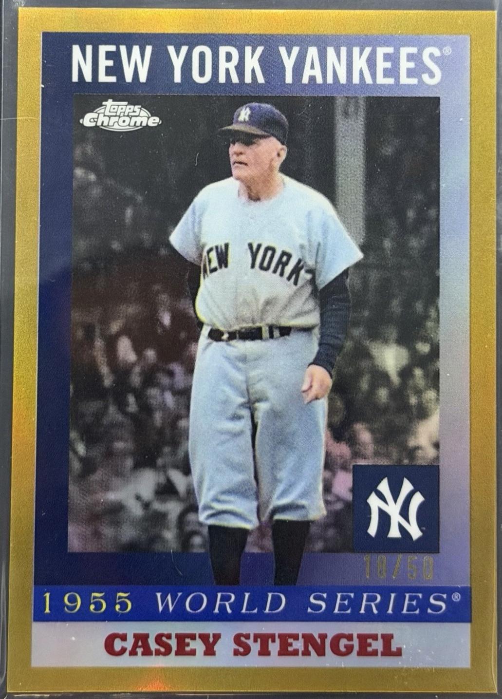 2025 Topps Chrome Platinum 1955 World Series Casey Stengel [Gold] #55WS-7 card