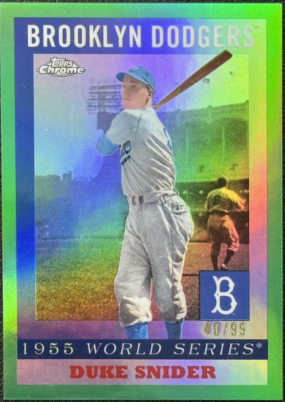 2025 Topps Chrome Platinum 1955 World Series Duke Snider [Green] #55WS-4 card