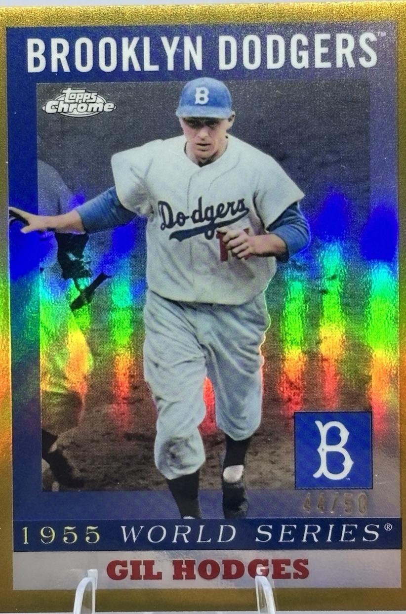 2025 Topps Chrome Platinum 1955 World Series Gil Hodges [Gold] #55WS-5 card