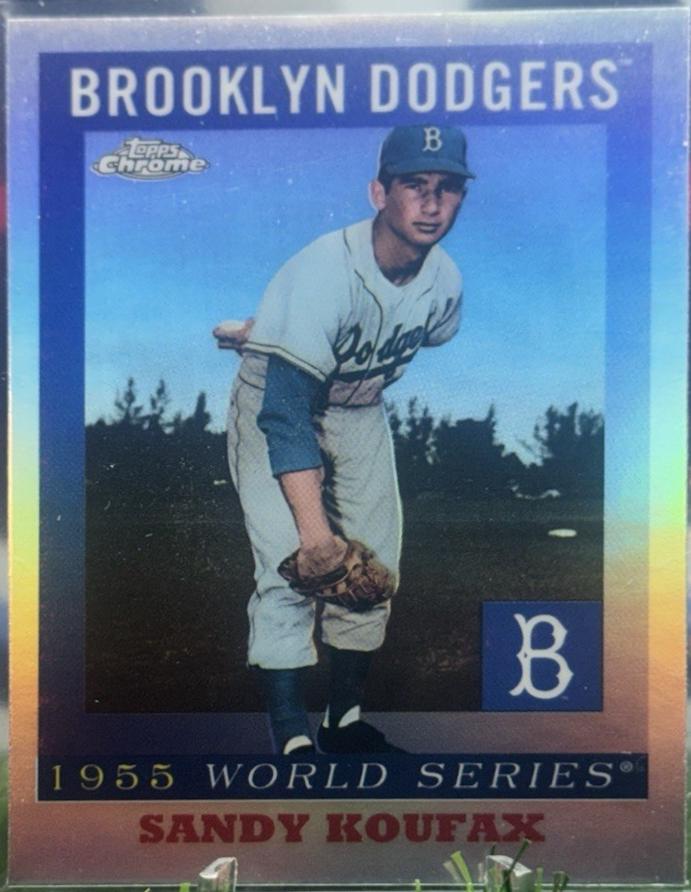 2025 Topps Chrome Platinum 1955 World Series Sandy Koufax #55WS-6 card