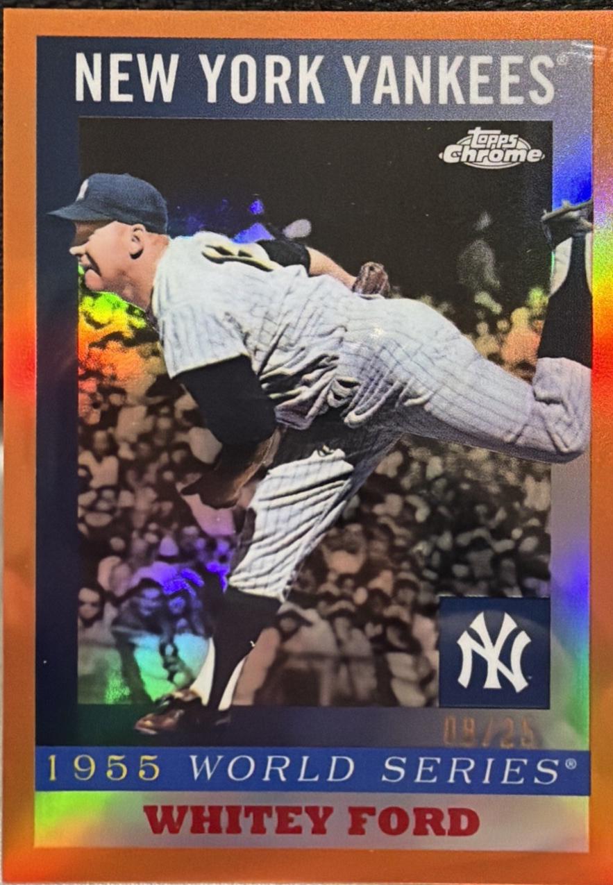 2025 Topps Chrome Platinum 1955 World Series Whitey Ford [Orange] #55WS-9 card