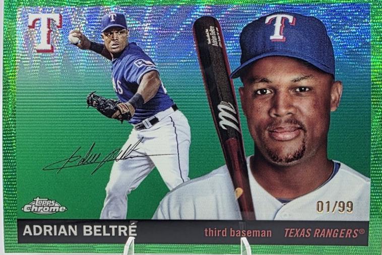 2025 Topps Chrome Platinum Adrian Beltre [Green Wave Refractor] #489 card