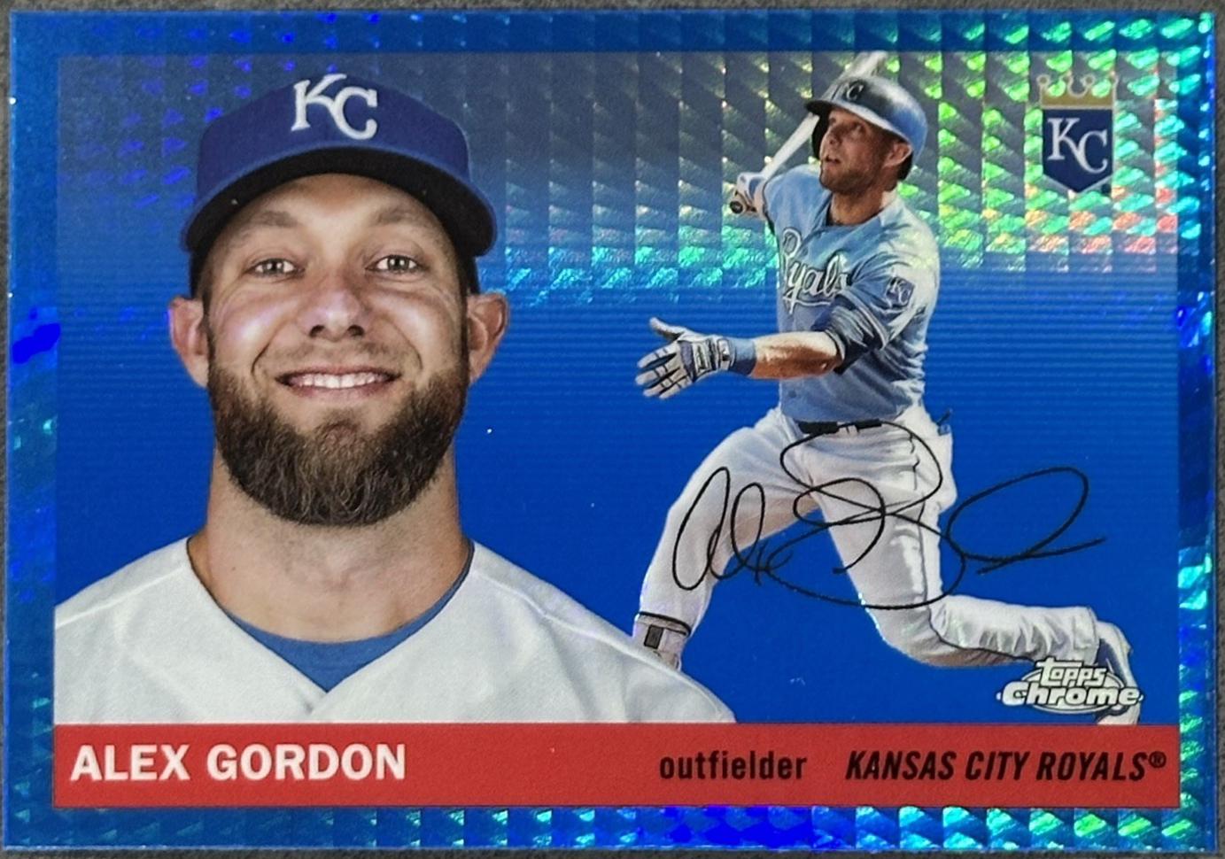 2025 Topps Chrome Platinum Alex Gordon [Blue Prism] #419 card