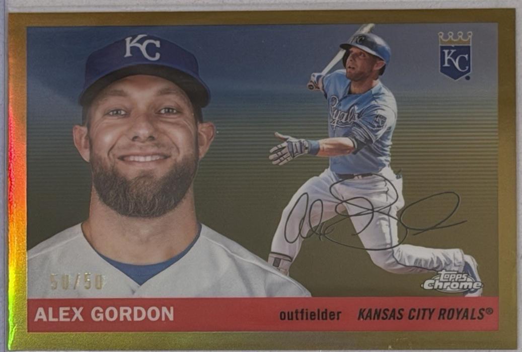 2025 Topps Chrome Platinum Alex Gordon [Gold Refractor] #419 card