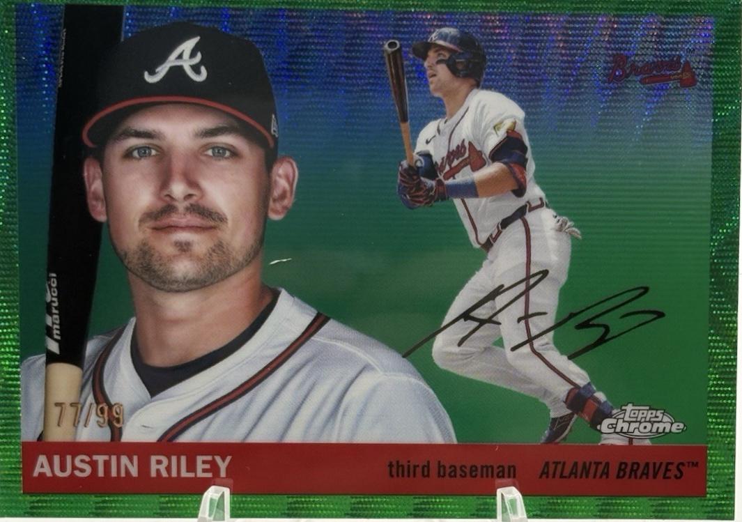 2025 Topps Chrome Platinum Austin Riley [Green Wave Refractor] #20 card