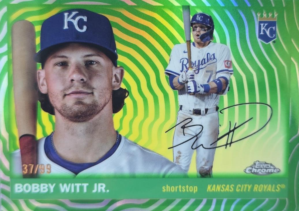 2025 Topps Chrome Platinum Bobby Witt Jr. [Green Vibrations Refractor] #41 card