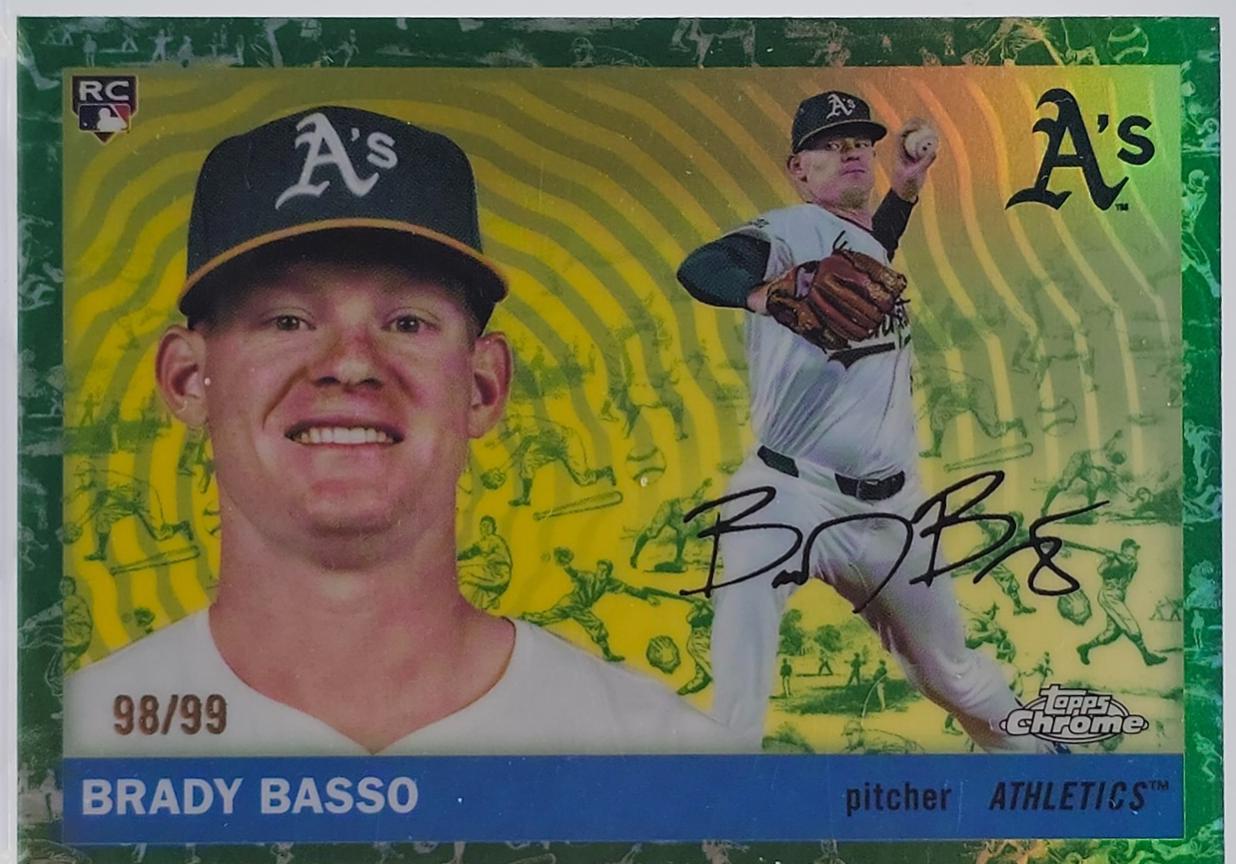 2025 Topps Chrome Platinum Brady Basso [Green Vibrations Refractor] #314 card