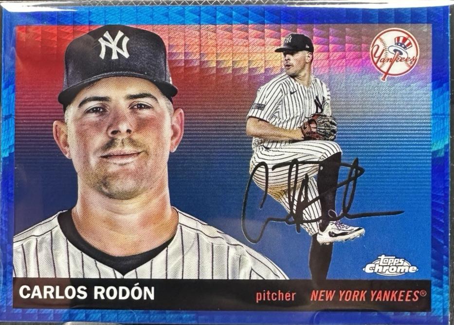 2025 Topps Chrome Platinum Carlos Rodon [Blue Prism] #159 card