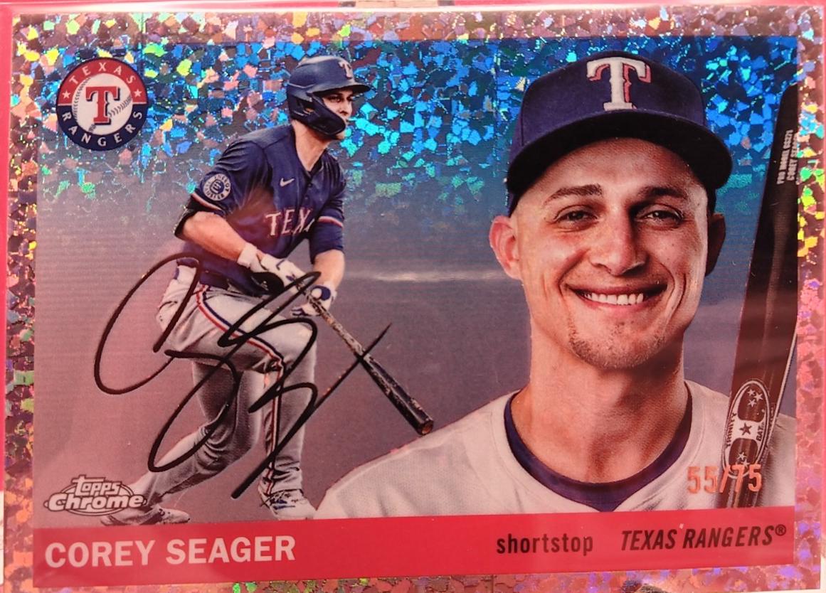 2025 Topps Chrome Platinum Corey Seager [Rose Gold Mini-Diamond Refractor] #155 card