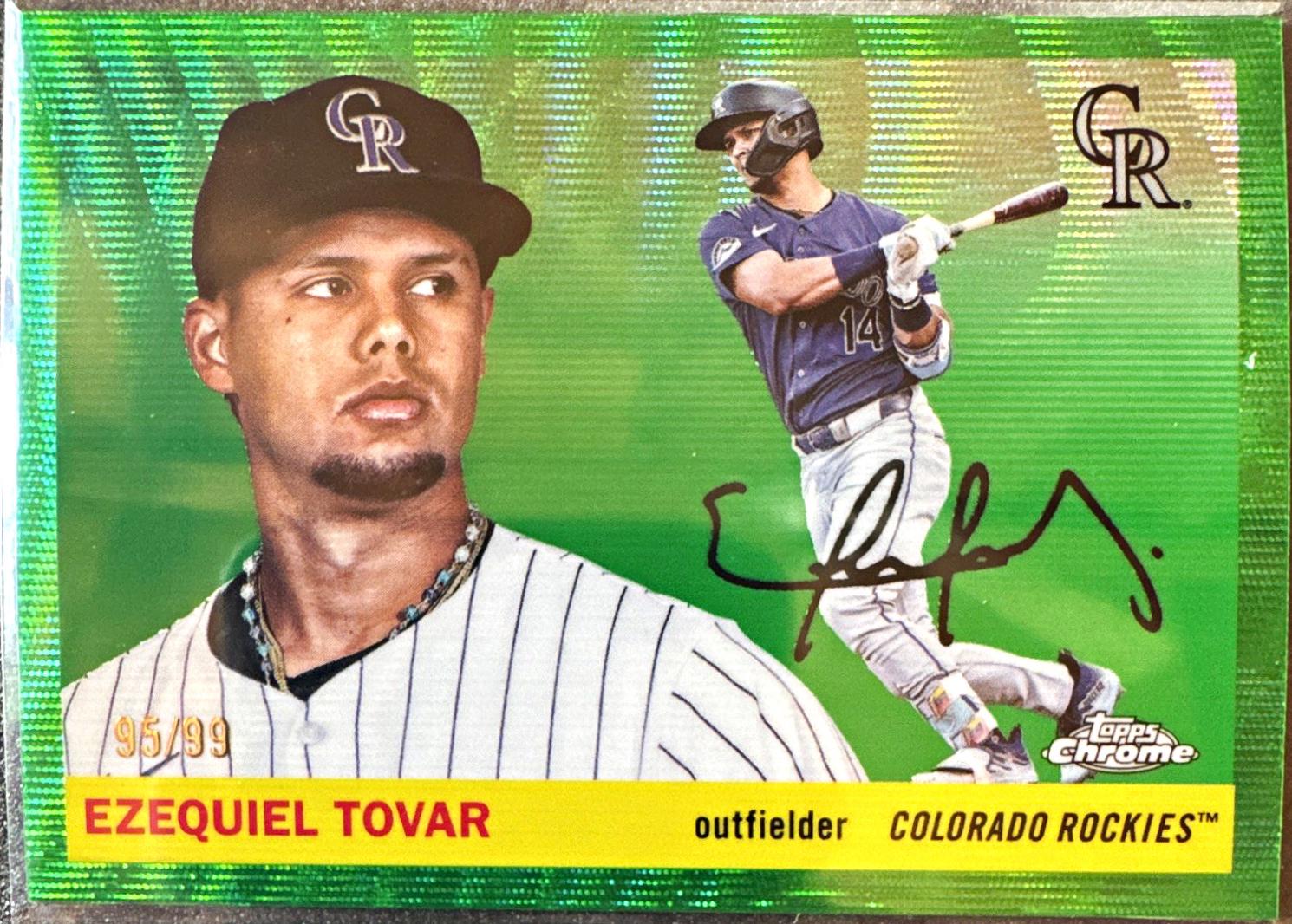 2025 Topps Chrome Platinum Ezequiel Tovar [Green Wave Refractor] #95 card