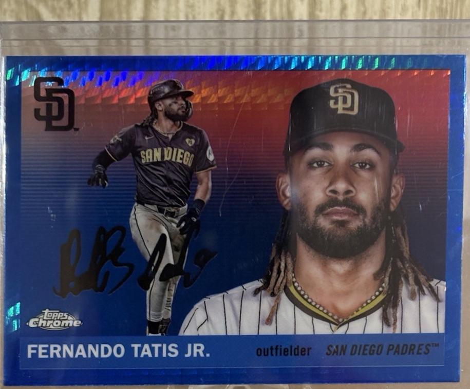 2025 Topps Chrome Platinum Fernando Tatis Jr. [Blue Prism] #140 card