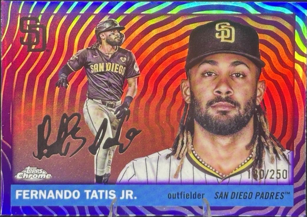 2025 Topps Chrome Platinum Fernando Tatis Jr. [Vibrations Refractor] #140 card