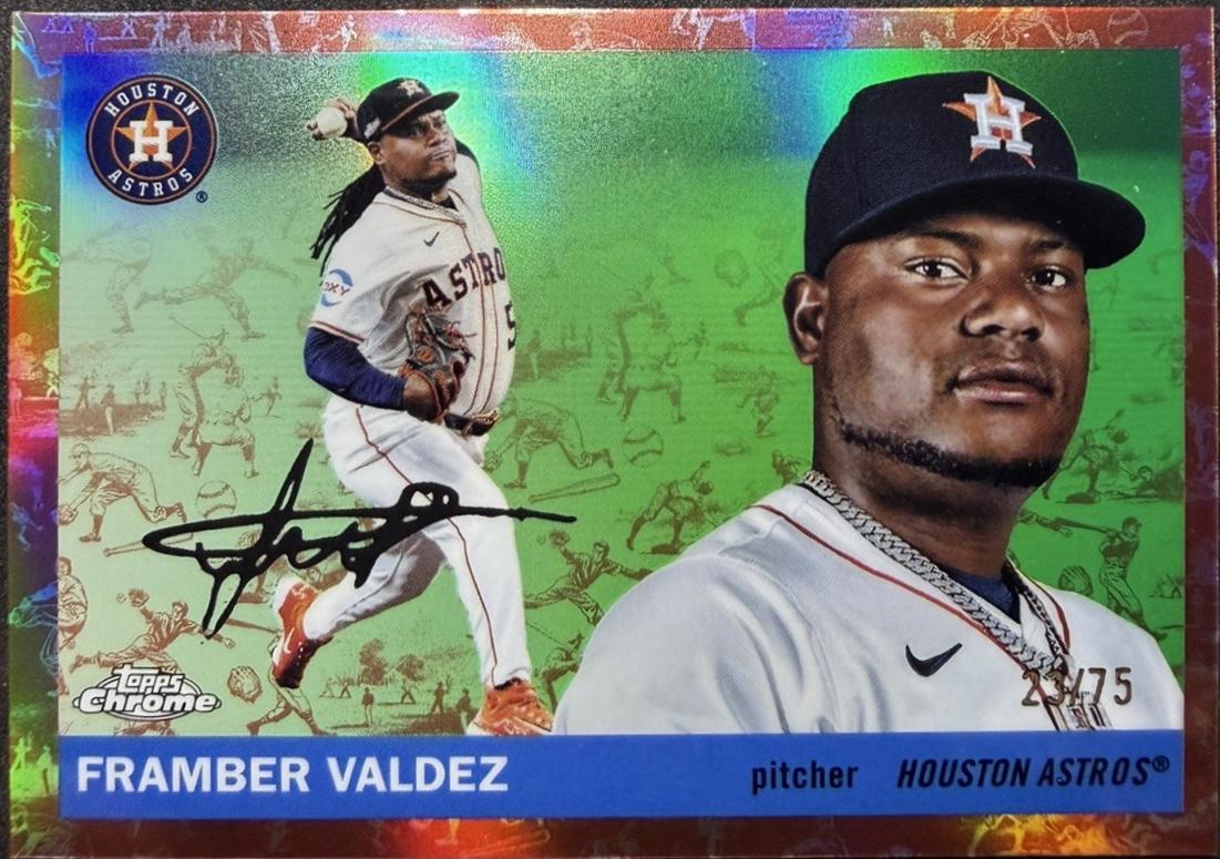 2025 Topps Chrome Platinum Framber Valdez [Toile Cream Rose Gold Refractor] #44 card