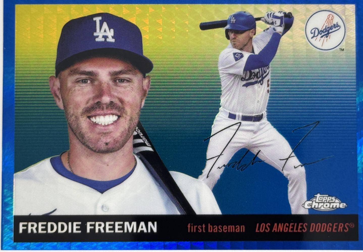 2025 Topps Chrome Platinum Freddie Freeman [Blue Prism] #79 card