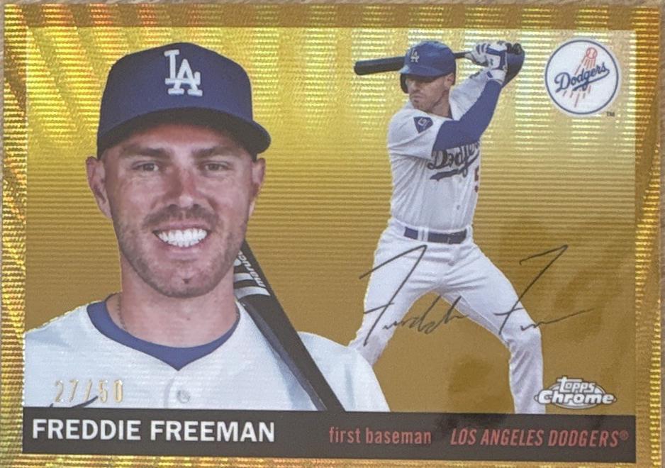 2025 Topps Chrome Platinum Freddie Freeman [Gold Wave] #79 card