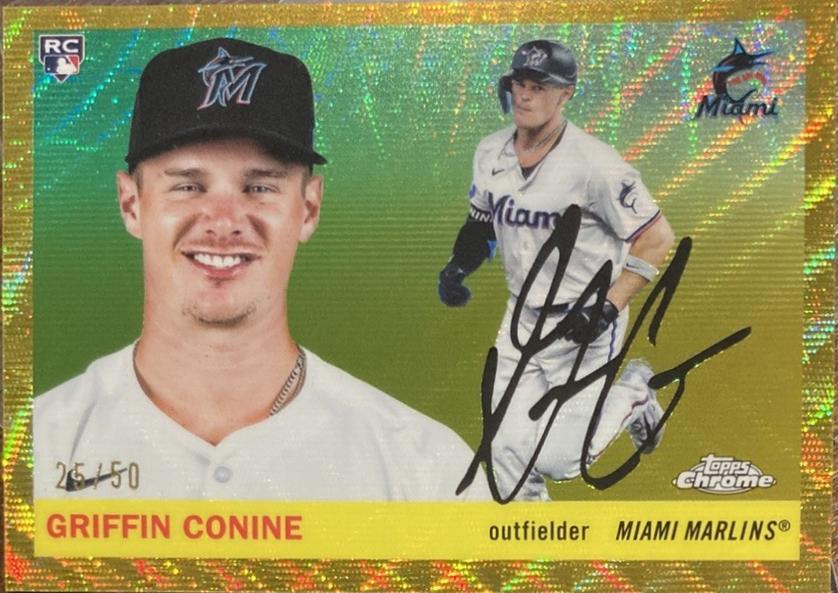 2025 Topps Chrome Platinum Griffin Conine [Gold Wave] #262 card