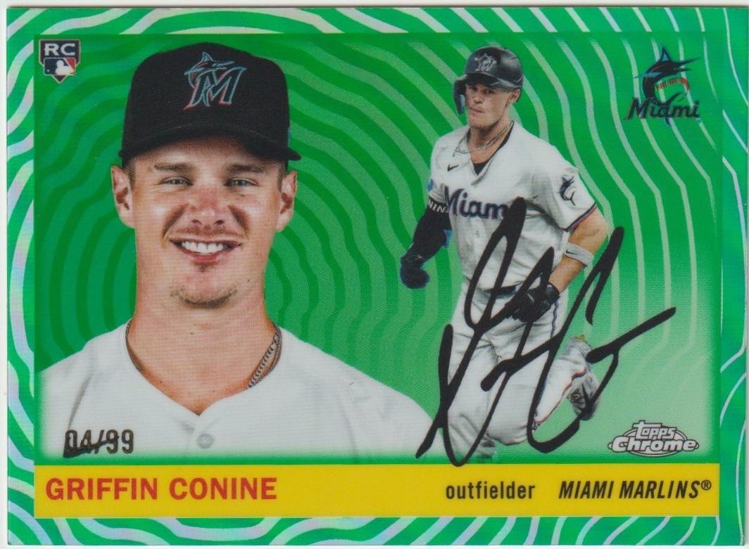 2025 Topps Chrome Platinum Griffin Conine [Green Vibrations Refractor] #262 card