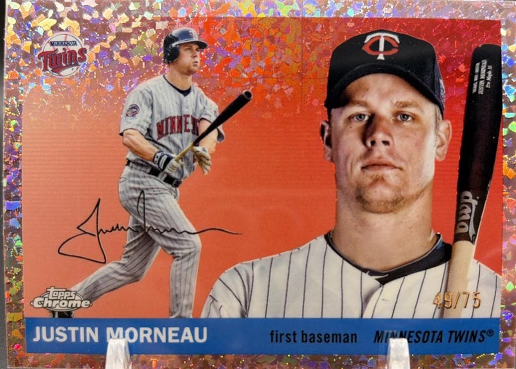 2025 Topps Chrome Platinum Justin Morneau [Rose Gold Mini-Diamond Refractor] #375 card