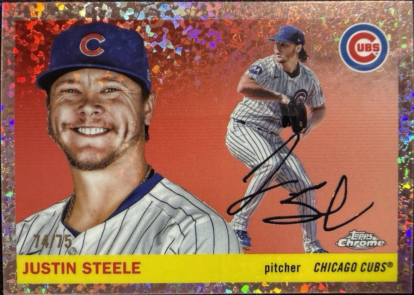 2025 Topps Chrome Platinum Justin Steele [Rose Gold Mini-Diamond Refractor] #151 card