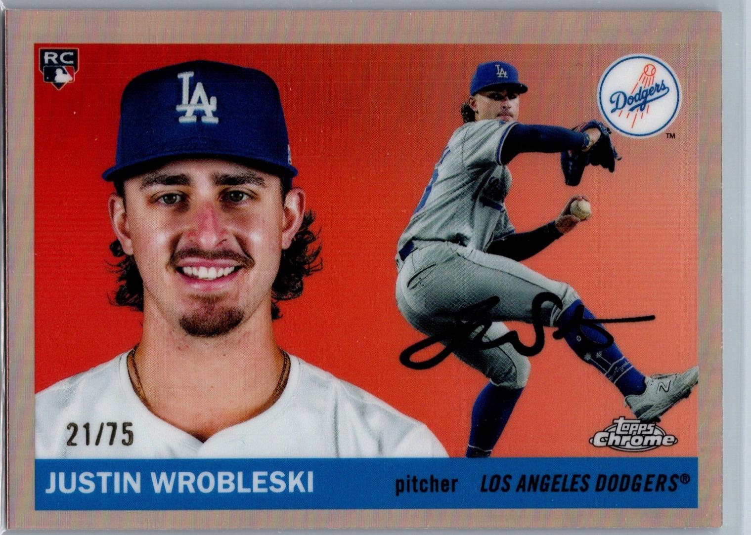 2025 Topps Chrome Platinum Justin Wrobleski [Rose Gold Refractor] #393 card