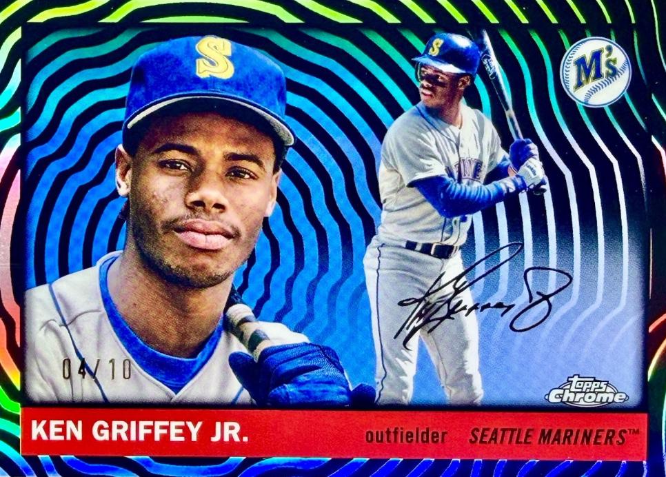 2025 Topps Chrome Platinum Ken Griffey Jr. [Black Vibrations Refractor] #405 card
