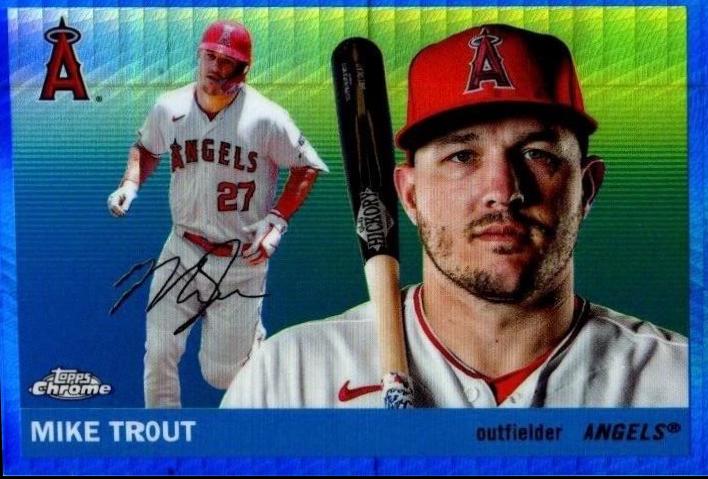 2025 Topps Chrome Platinum Mike Trout [Blue Prism] #1 card